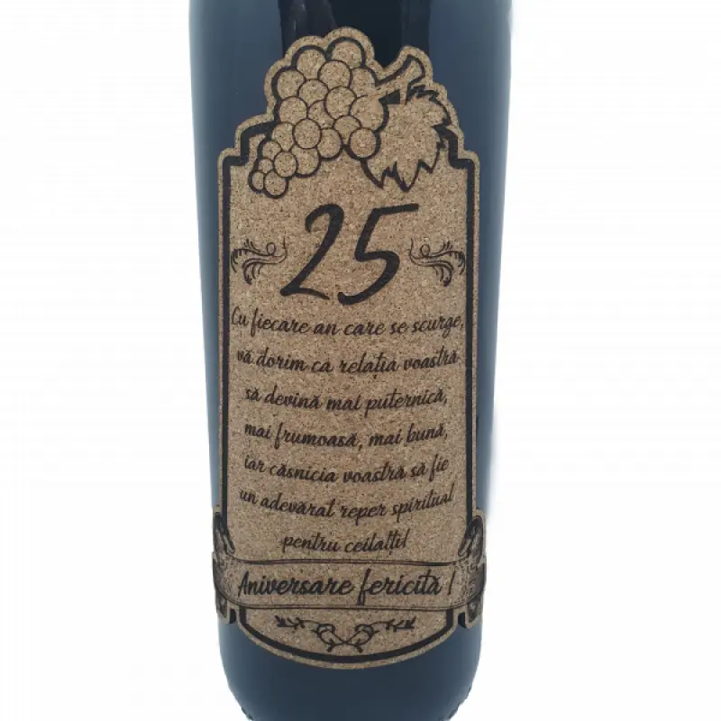 Aniversare fericita 25 de ani, vin rosu cabernet sauvignon, demisec, 750ml, 13.5% alcoolv