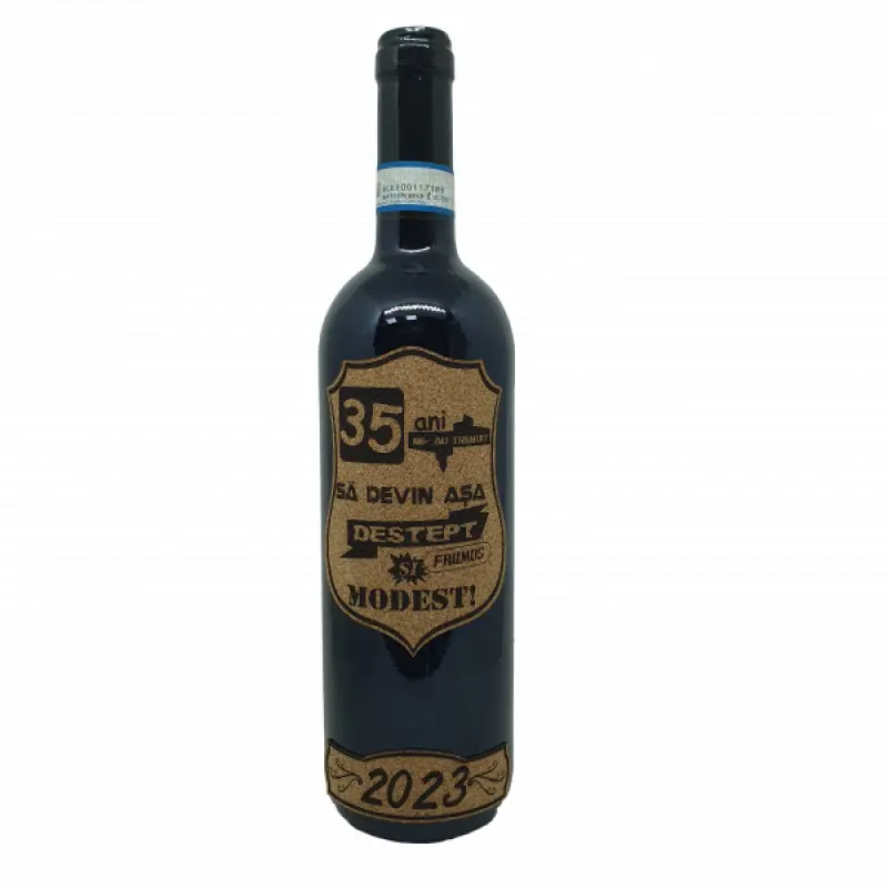 35 de ani mi-au trebuit sa devin asa destept, editie limitata, vin rosu cabernet sauvignon, demisec, 750ml, 13.5% alcoolv