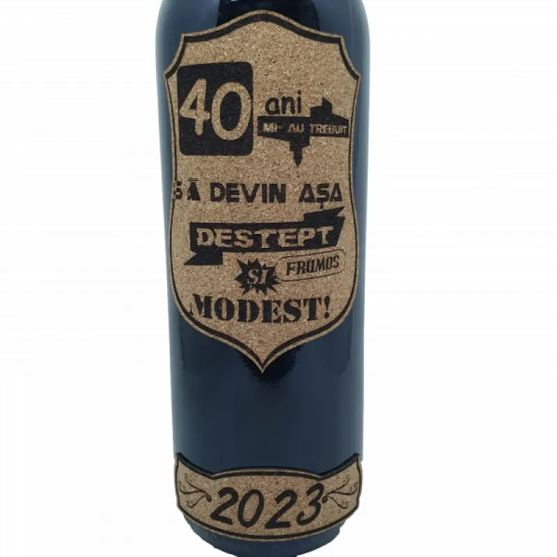 40 de ani mi-au trebuit sa devin asa destept, editie limitata, vin rosu cabernet sauvignon, demisec, 750ml, 13.5% alcool