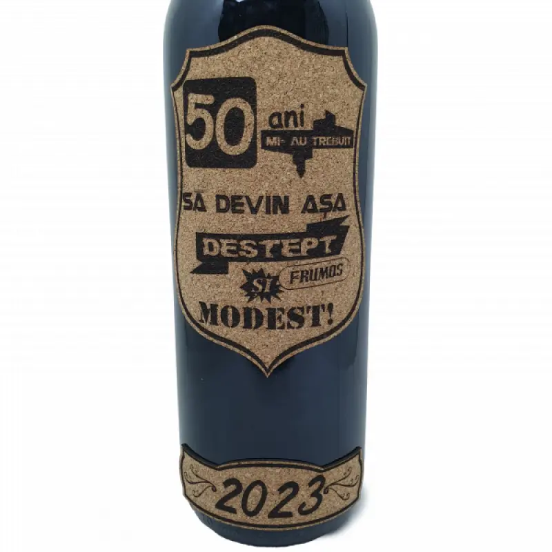 50 de ani mi-au trebuit sa devin asa destept, editie limitata, vin rosu cabernet sauvignon, demisec, 750ml, 13.5% alcool