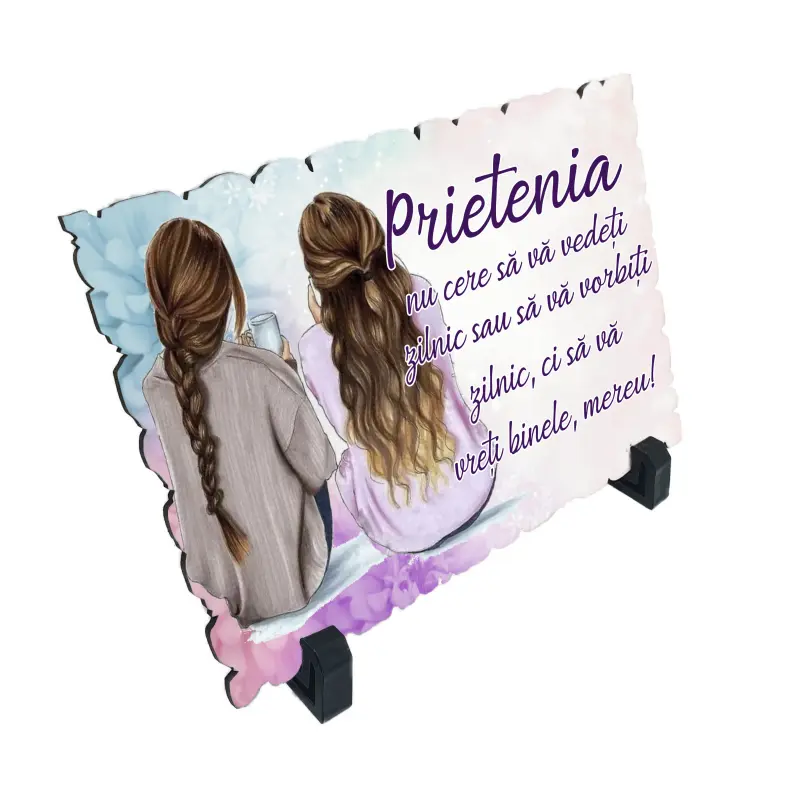 Prietenia nu cere sa va vedeti, placheta cu mesaj, model av