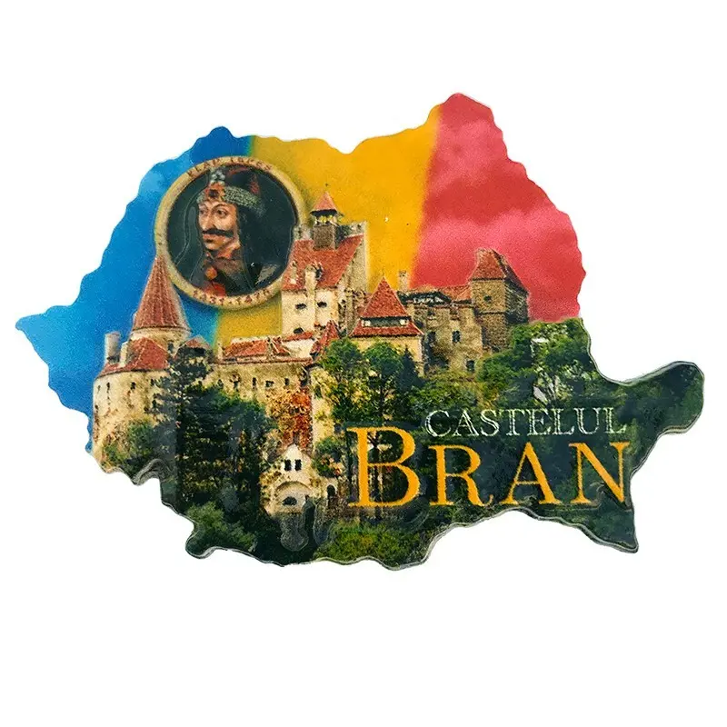 Magnet rasina, forma harta, castelul bran si vlad tepes