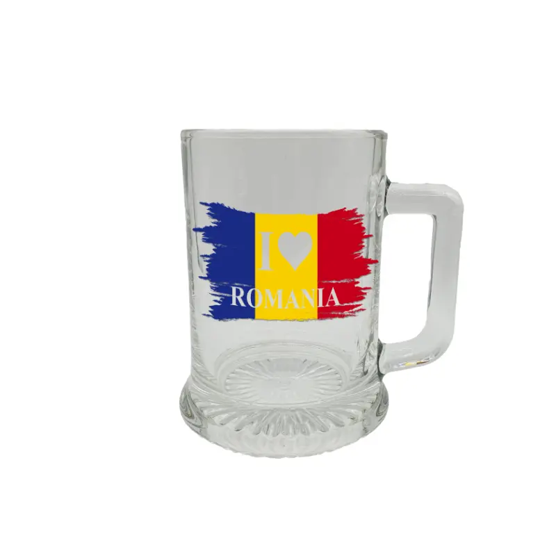Romania steag, halba cu mesajv