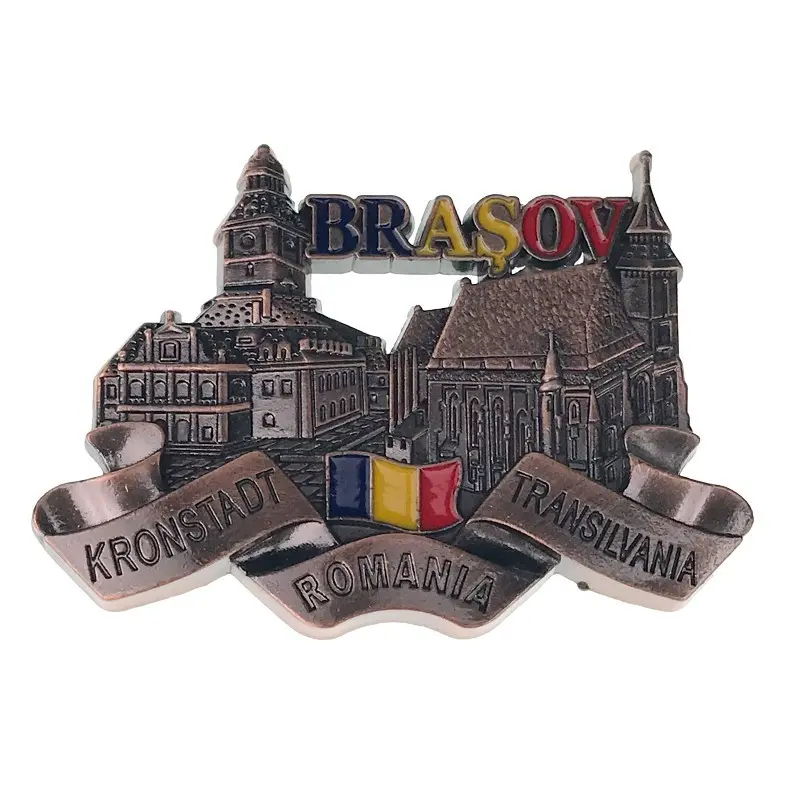 Brasov, magnet din metal, model av