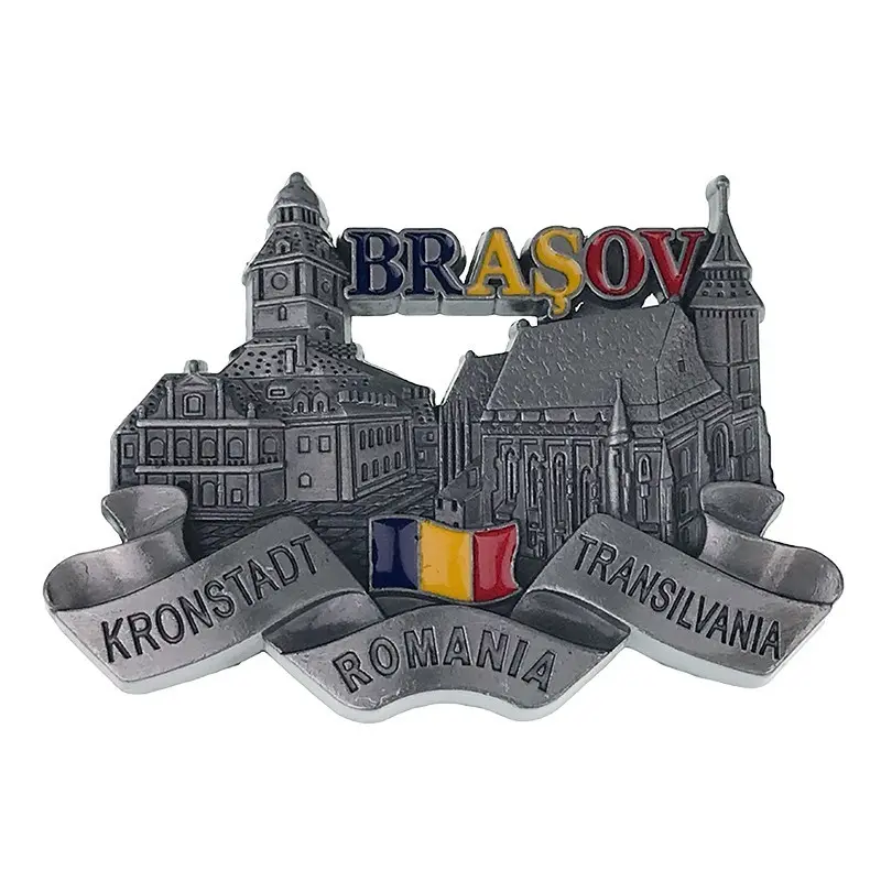 Brasov, magnet din metal, model av