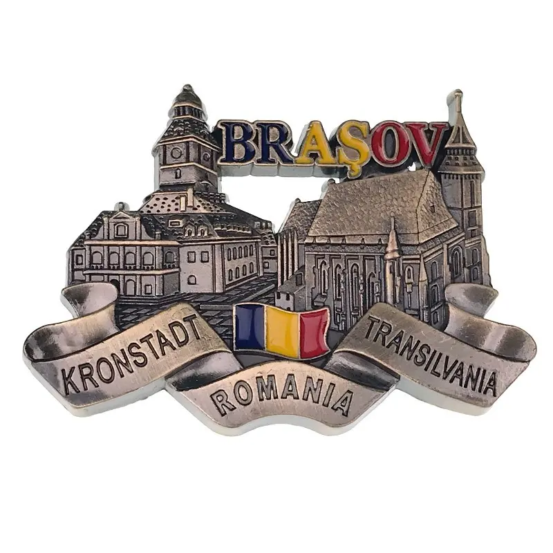 Brasov, magnet din metal, model av