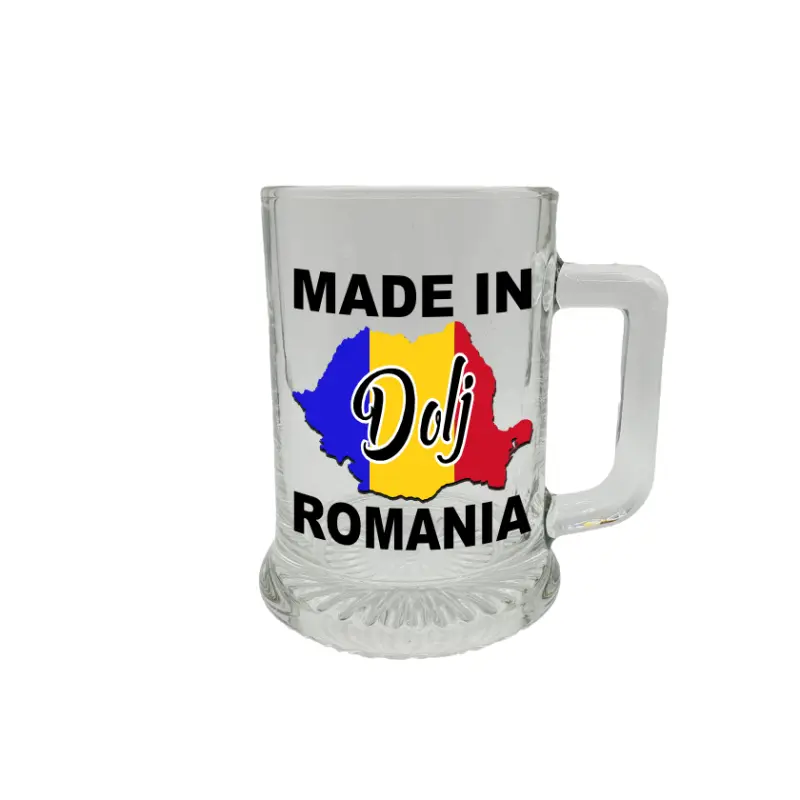 Made in dolj romania, halba cu mesajv
