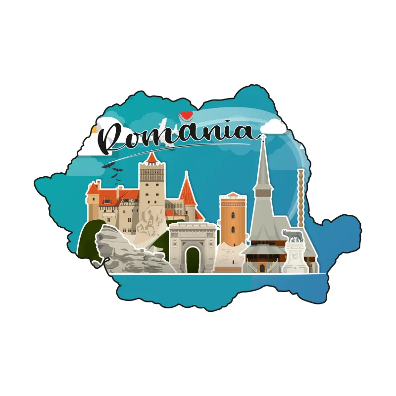 Harta, romania, magnet frigider mgs018v