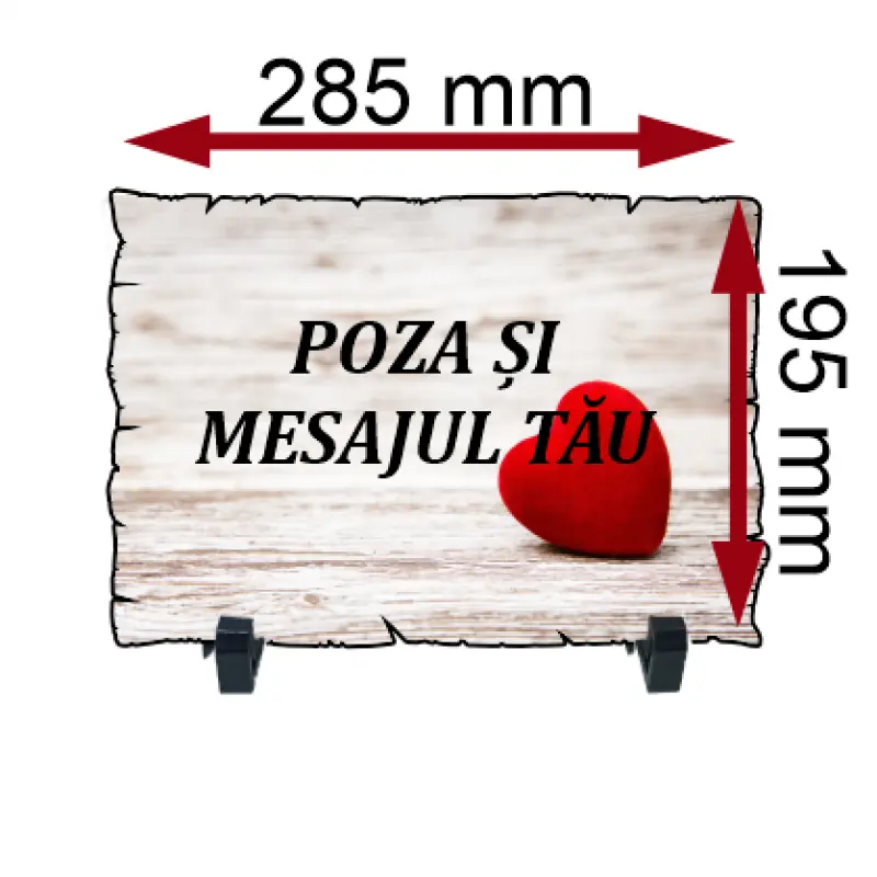 .placheta lemn personalizata dimensiune 195x285 mmv