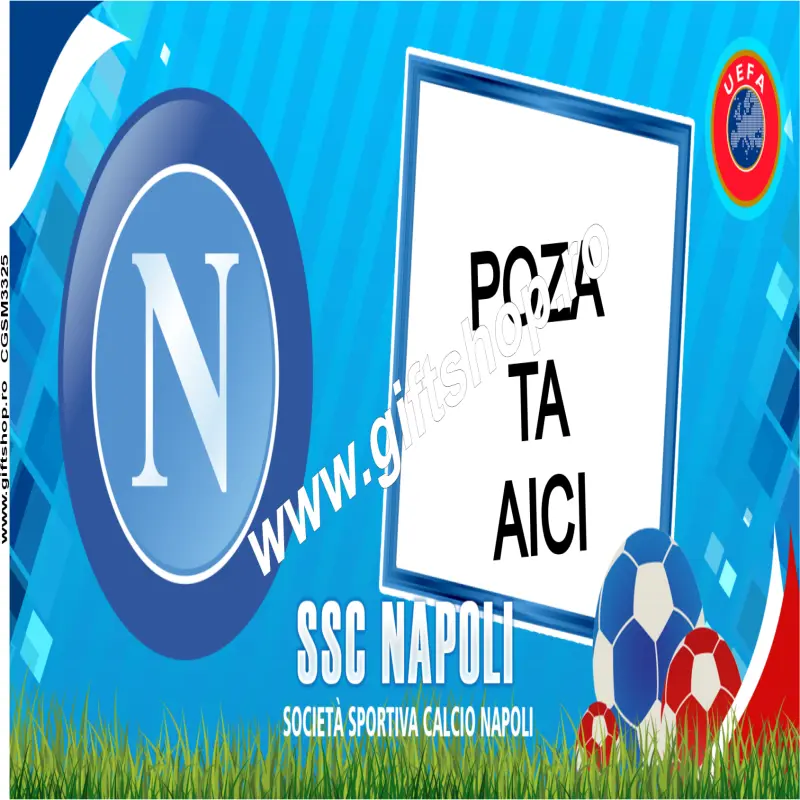 Napoli ssc, cana personalizata cu poza, model 3325