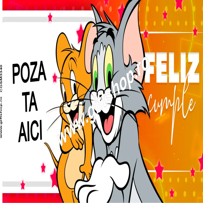 Tom and jerry, cana personalizata cu poza si text, 330ml, model 3340