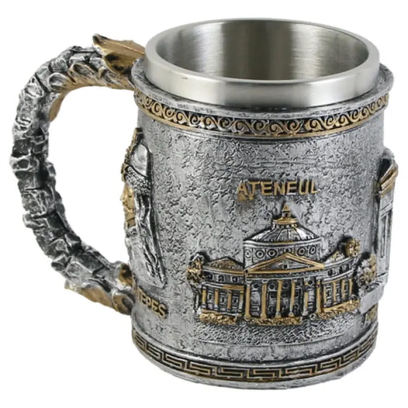 Cana din metal si rasina, bucuresti 10×12 cmv
