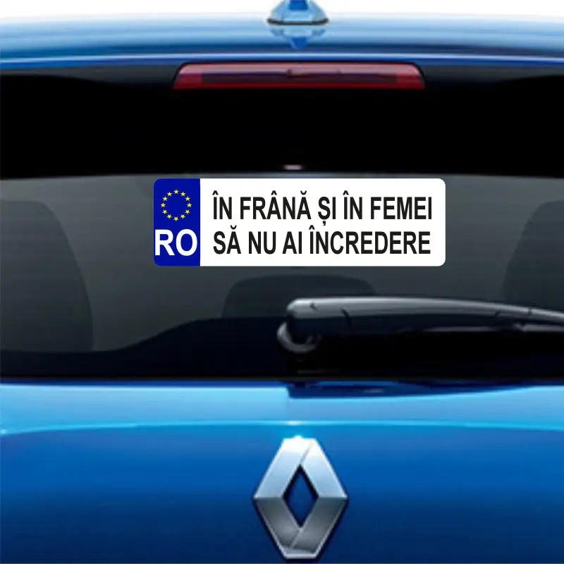 In frana si in femei sa nu ai incredere, indicator masina, dimensiune 500x100 mmv