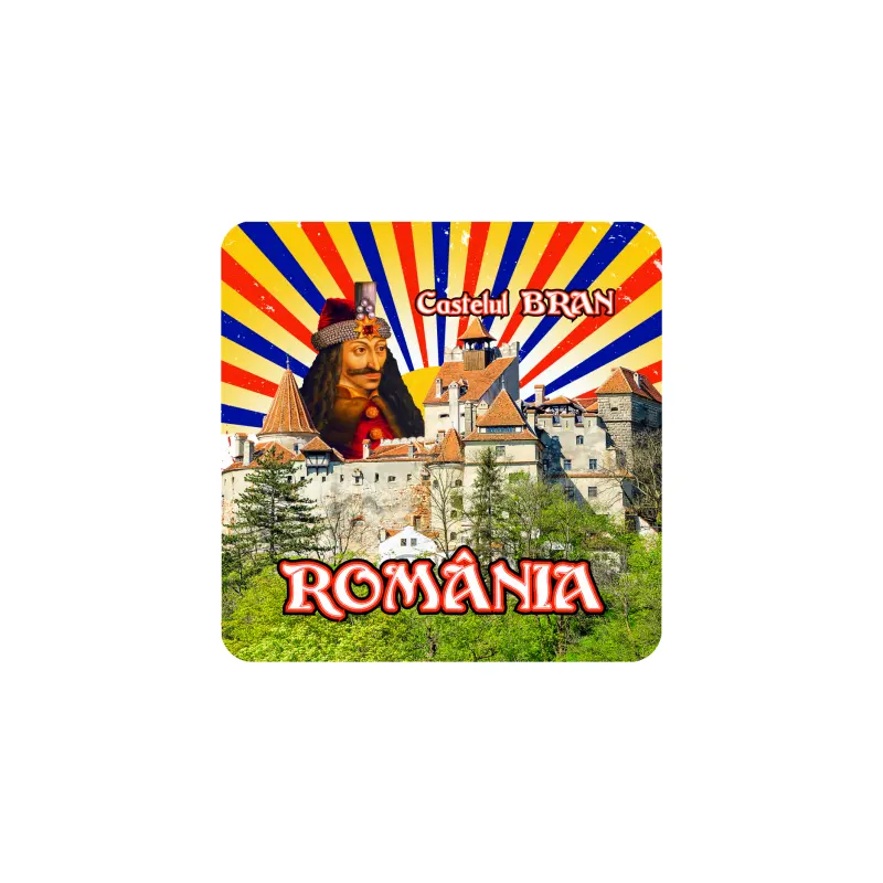 Castelul bran, vlad tepes, set 6 suporti coster din lemn, model bv