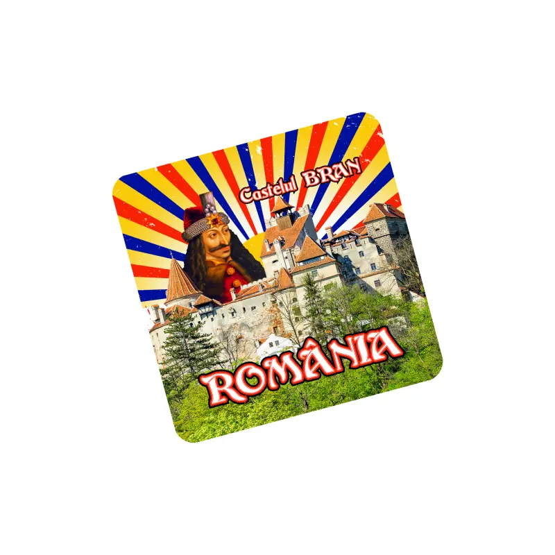 Castelul bran, vlad tepes, set 6 suporti coster din lemn, model bv