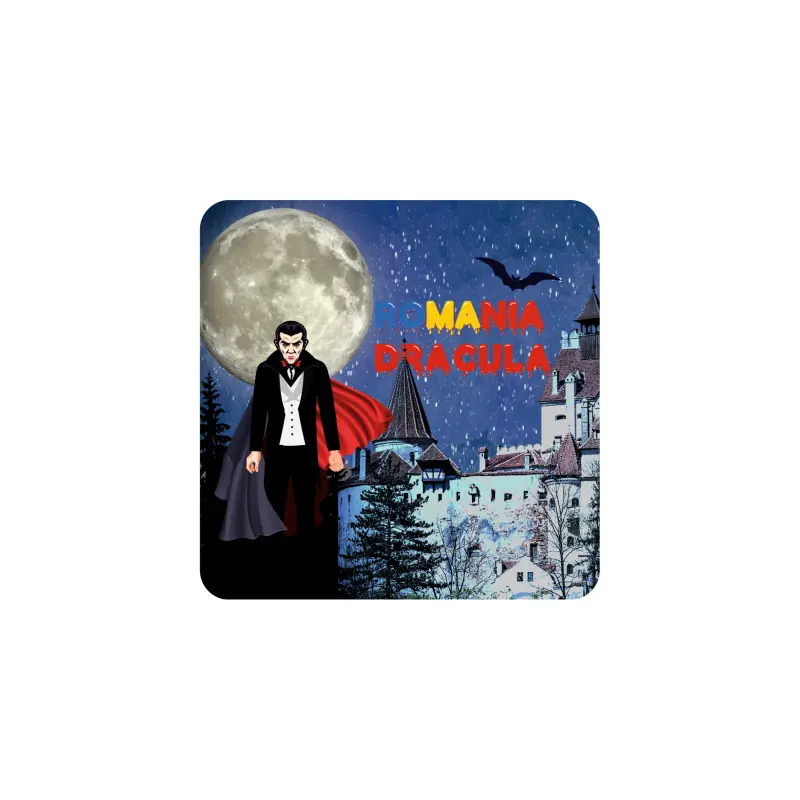 Dracula castelul bran, suport coster din lemn, model a