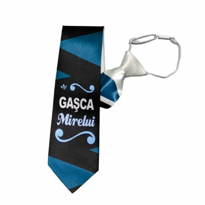 Gasca mirelui, cravata cu mesajv