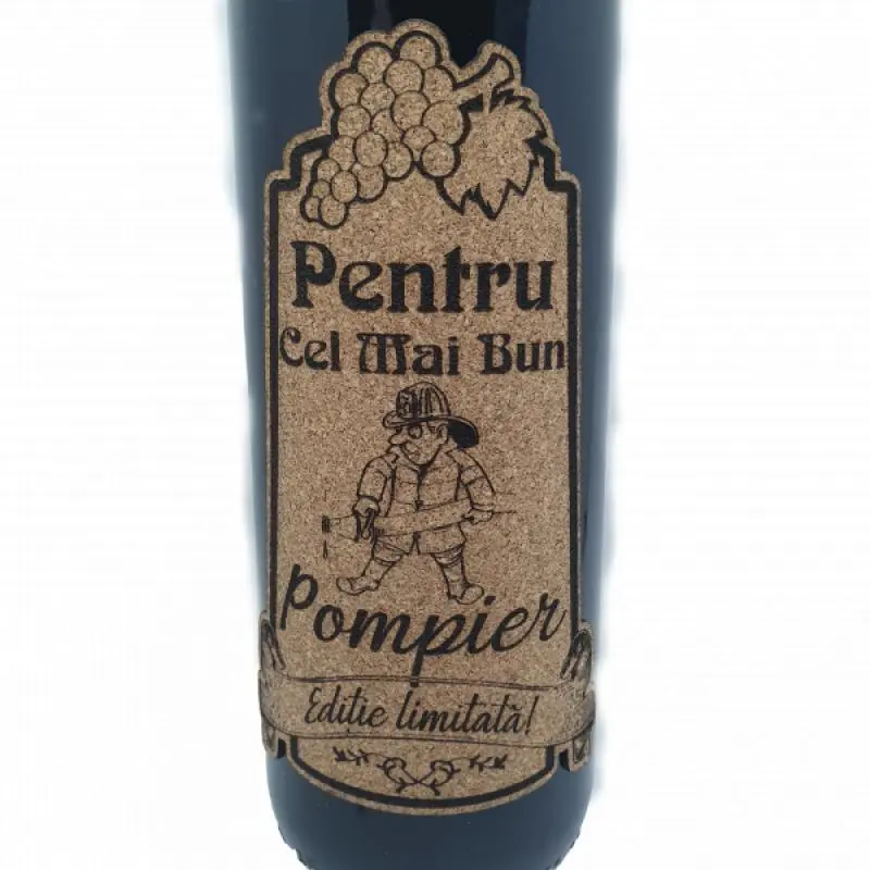 Pentru cel mai bun pompier, eticheta pluta cu mesajv