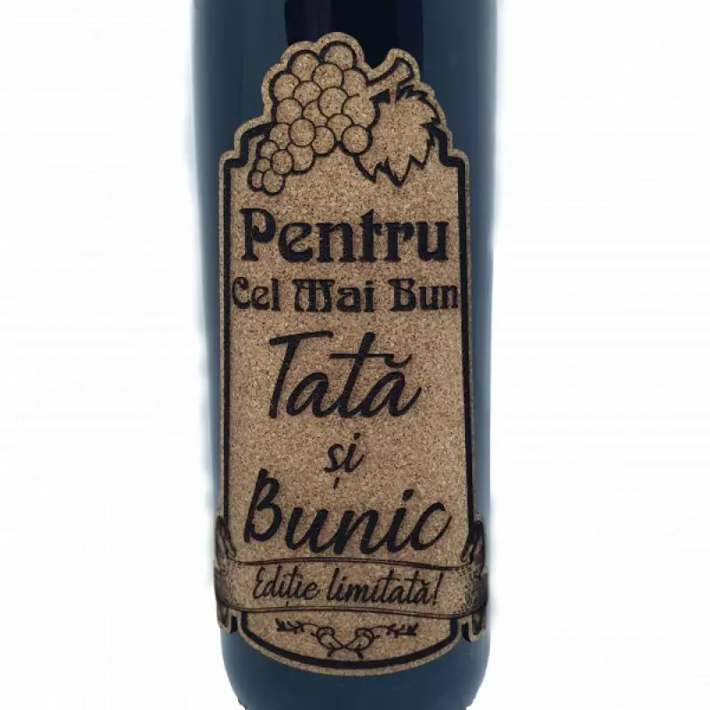 Pentru cel mai bun tata si bunic, eticheta pluta cu mesaj