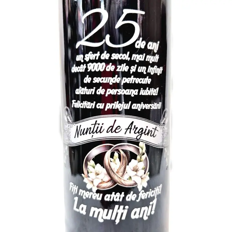 25 de ani nunta de argint, eticheta uv cu mesaj