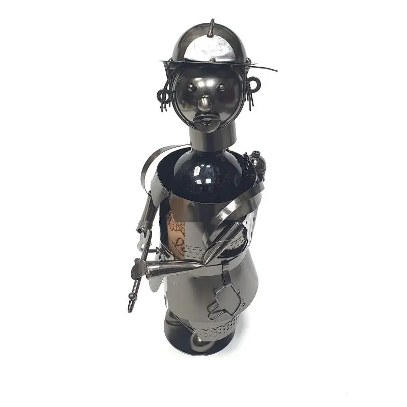 Pompier, suport din metal pentru sticla, 15x38 cmv
