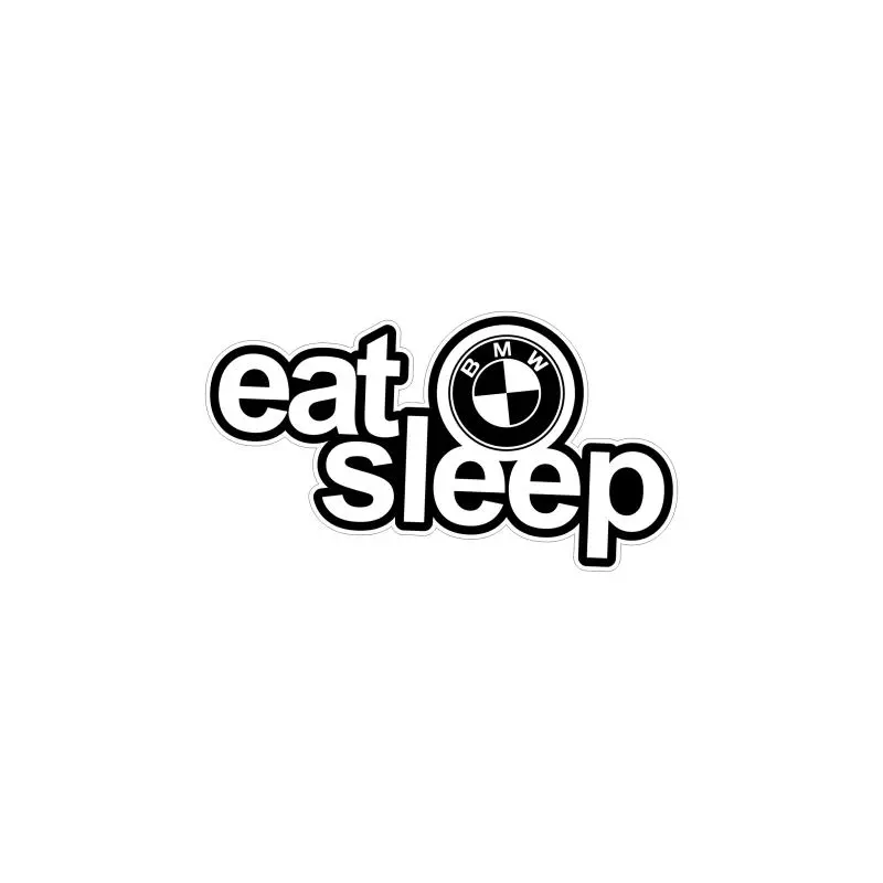 Bmw eat sleep, autocolant, dimensiune 100x50 mm, model 051v