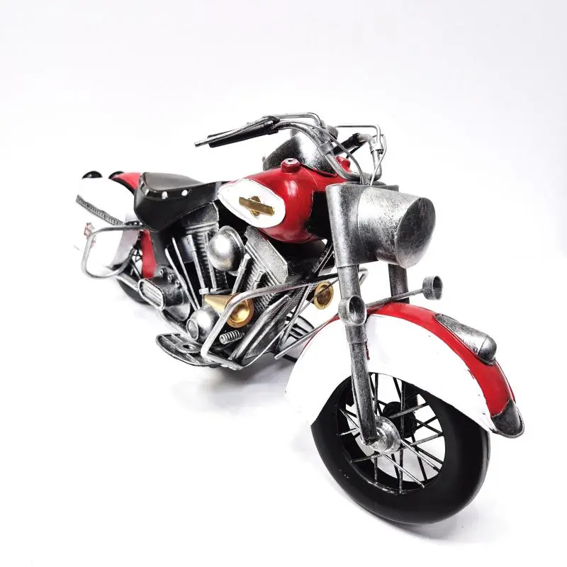 Motocicleta epoca, rosu, din metal, model 12-17