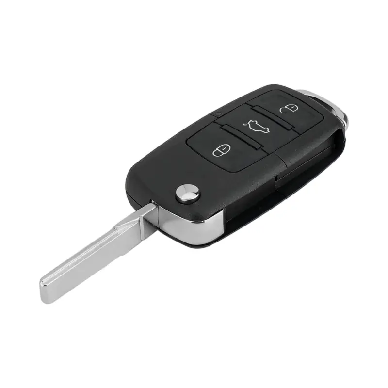 ​carcasa telecomanda auto cu 3 butoane si lamela inclusa, compatibila volkswagen, skoda, seatv