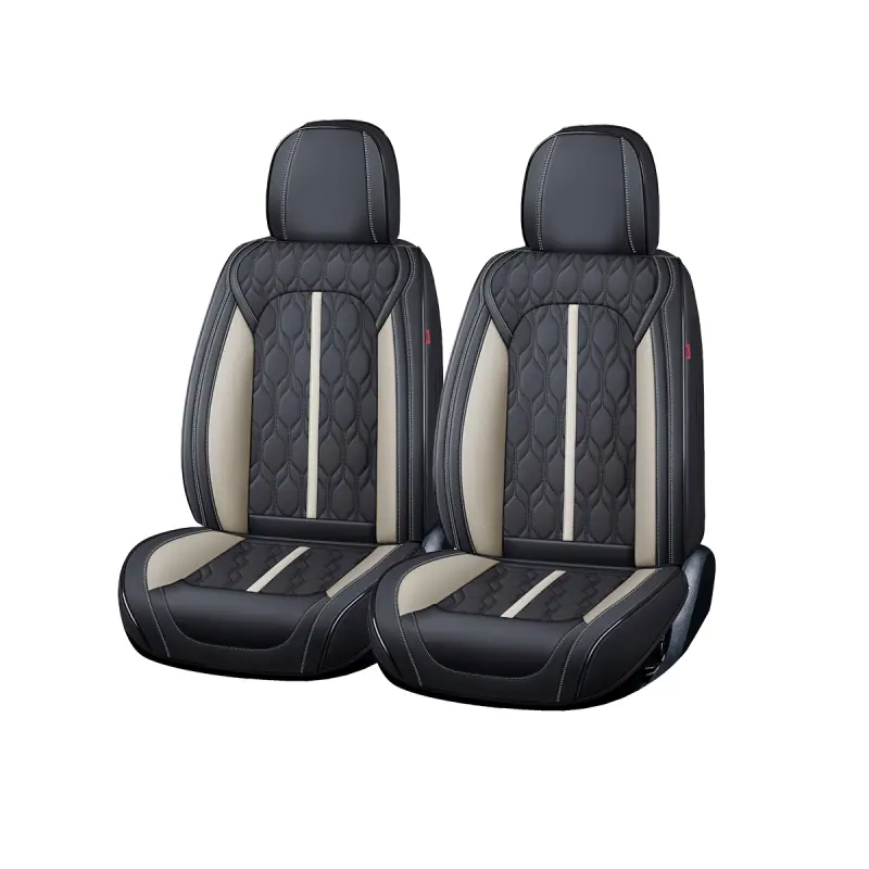 Huse auto premium 5 locuri carguard deluxe piele ecologica perforata - negru - alb