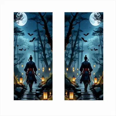 Set 2 stickere decorative pentru stalpii usilor, print autoadeziv de inalta rezolutie, dimensine 2 buc x 50 x 22 cm , cod: avx-ssu-26