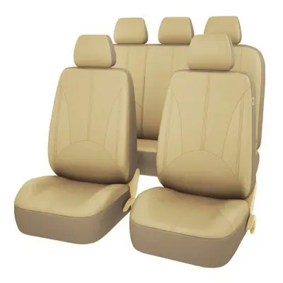Set 11 huse scaun auto universale din piele ecologica bej, ag338f