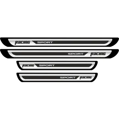 Set 4 bucati protectii praguri din autocolant crom - racing sport