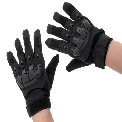 Manusi tactice cu elemente de protectie, marime l, cu destinatie moto, atv, ssv, quad, culoare neagra