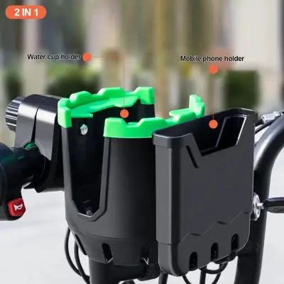 Suport 2-in-1 pentru telefon si sticla de apa, montaj pe motocicleta, bicicleta, scuter, trotineta, carucior bebelus