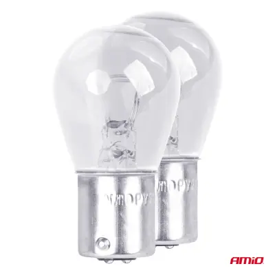 Set 2 becuri cu halogen, soclu p21, 5w, bay15d, alimentare 12v