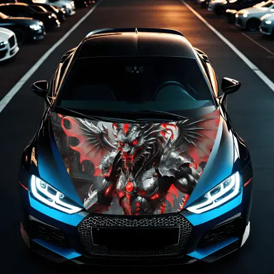 Folie capota auto "hood art" rezistenta la exterior, marime l (180 x 130cm) - cod: avx-capota-025l