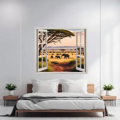 Folie imprimata color pentru decor perete locuinta, dimensiune 125 x 110cm, model: view to haven 08