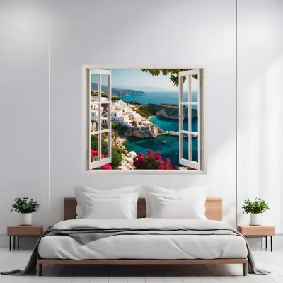 Folie imprimata color pentru decor perete locuinta, dimensiune 125 x 110cm, model: view to haven 14