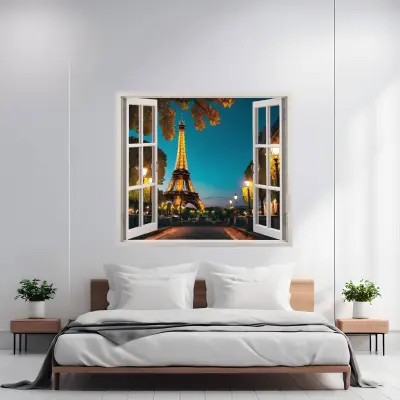 Folie imprimata color pentru decor perete locuinta, dimensiune 125 x 110cm, model: view to haven 26