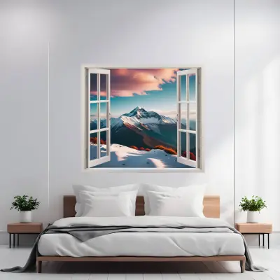 Folie imprimata color pentru decor perete locuinta, dimensiune 125 x 110cm, model: view to haven 36
