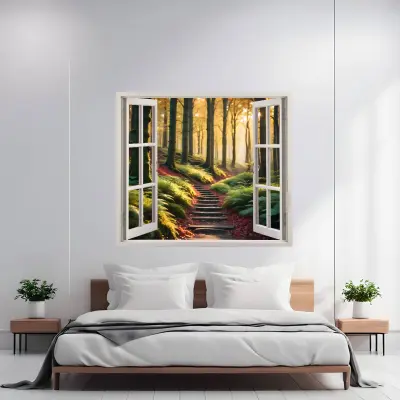 Folie imprimata color pentru decor perete locuinta, dimensiune 125 x 110cm, model: view to haven 37