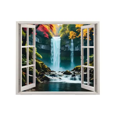 Folie imprimata color pentru decor perete locuinta, dimensiune 125 x 110cm, model: view to haven 38