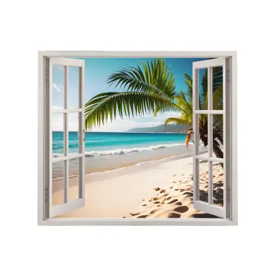 Folie imprimata color pentru decor perete locuinta, dimensiune 125 x 110cm, model: view to haven 40