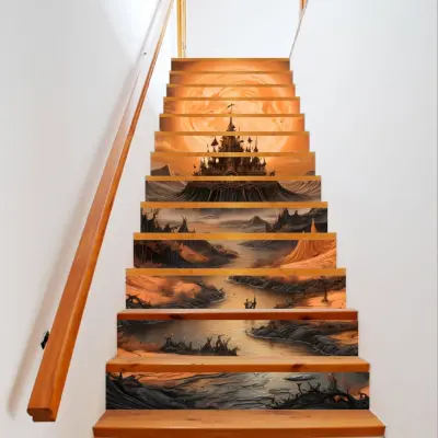 Sticker decorativ pentru scari interioare, print autoadeziv de inalta rezolutie, dimensine 200 x 124 cm, cod: avx-stairs-01