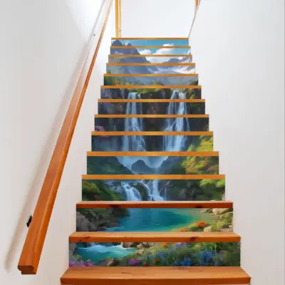 Sticker decorativ pentru scari interioare, print autoadeziv de inalta rezolutie, dimensine 200 x 124 cm, cod: avx-stairs-13