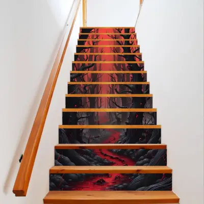 Sticker decorativ pentru scari interioare, print autoadeziv de inalta rezolutie, dimensine 200 x 124 cm, cod: avx-stairs-15
