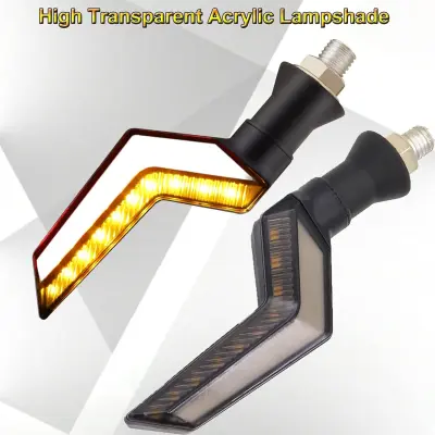 Set 2 lampi semnalizare moto, model bumerang, cu 2 functii, pozitie si semnalizare, tensiune 12v