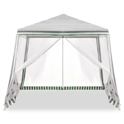 Pavilion de gradina, cort pentru petreceri, foișor cu plasa de tantari, culoare alb/verde, dimensiune 3 x 3 m