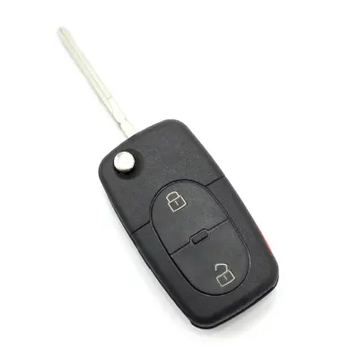 Carguard - audi - carcasa cheie tip briceag, 2+1 butoane, cu buton panica si baterie cr 2032