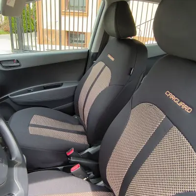 Huse universale premium pentru scaune auto bej+negru - carguard